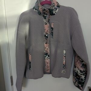 The North Face Women's Lavender and Camouflage Teddy Jacket